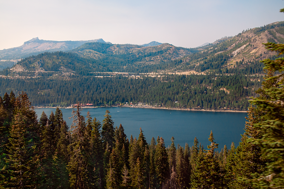 Donner Lake and the surrounding Sierra Nevada